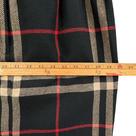 Nouveaux Plaid Maxi Skirt Womens Sz 14 Black Red Fringed Hem Fall Grunge Preppy - Picture 10 of 12